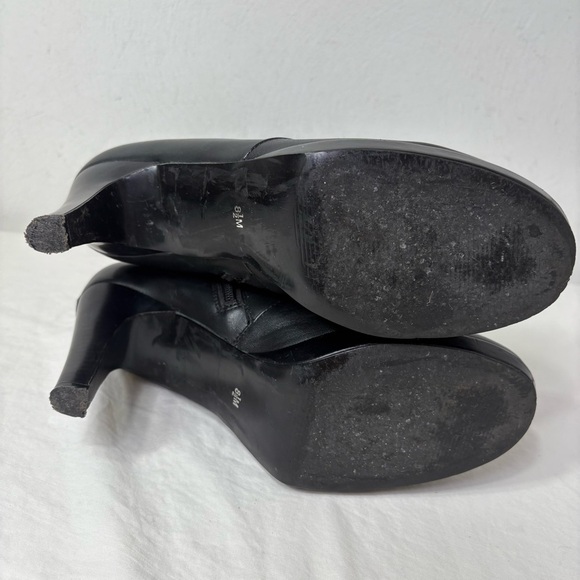 Nine & Co Vintage 90s Y2K Genuine Leather Platform Heeled Boots Booties 8.5 - Picture 15 of 16